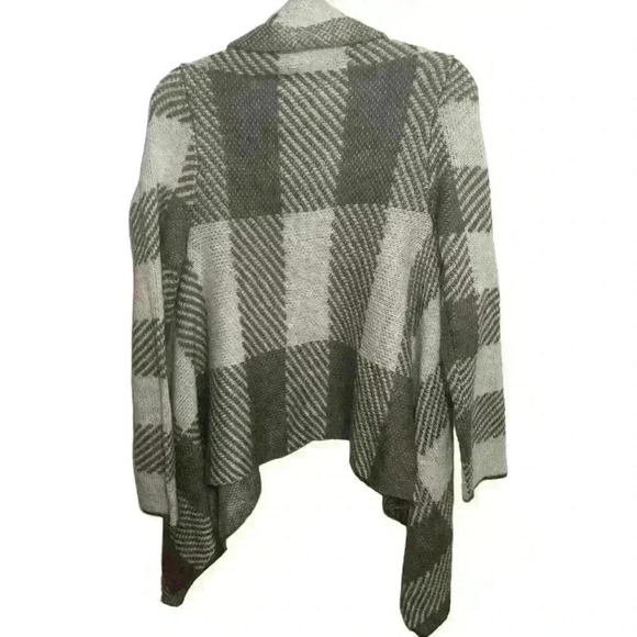 Maurices Shawl Neck, Open Cardigan Gray White Plaid Houndstooth NWT Size XS - Picture 3 of 4